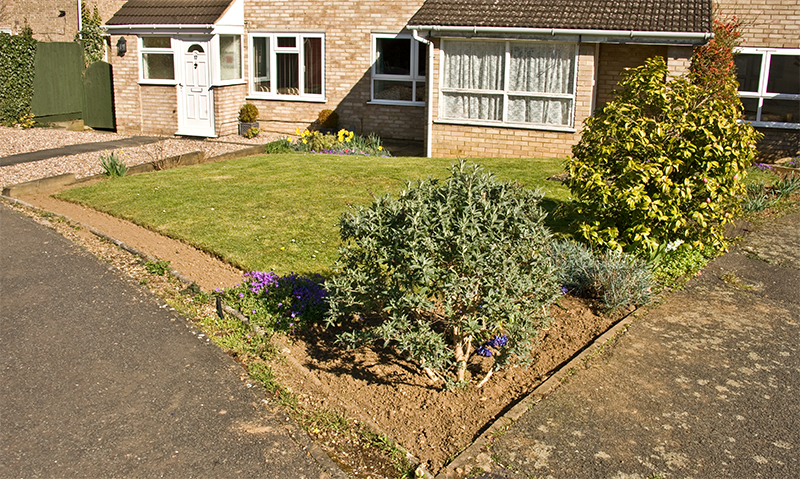 front garden looking north east - this often doesn't get the sun onto it until the middle of the...