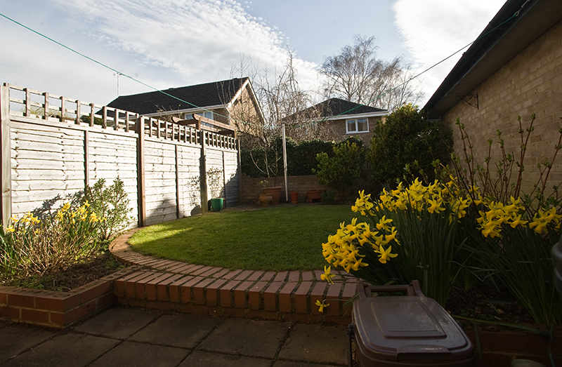 the extent of the early morning shadow