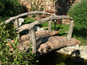 concrete bridge over pond