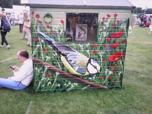 Side of a garden shed - wow this must have taken a long time to paint.